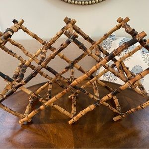 Burnt bamboo wine rack